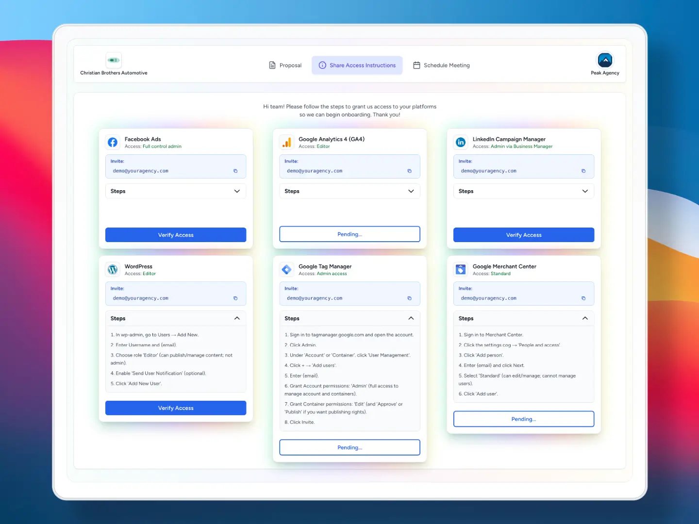 Client Access Sharing feature illustration